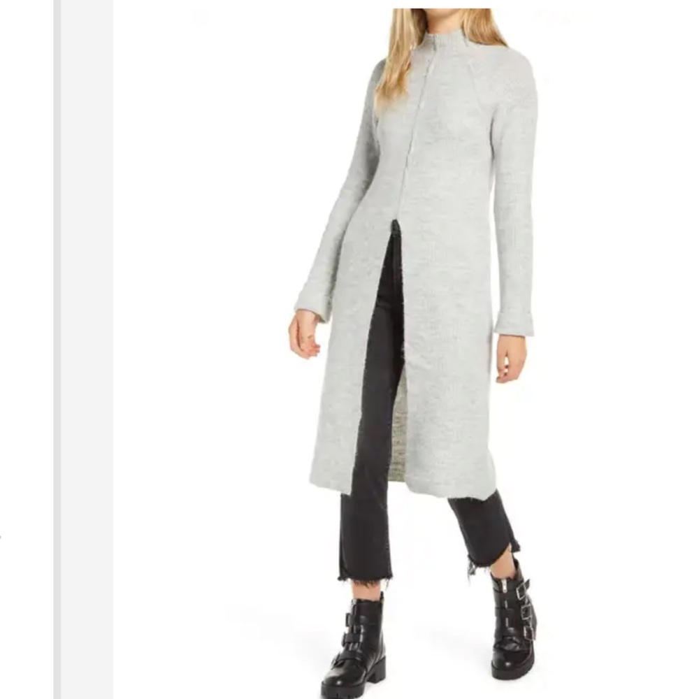 VERO MODA Gaiva Slit Front Long Sleeve Midi Sweater Dress